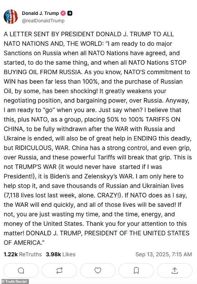 Exclusive Insight: Trump's Threats to NATO Over Russian Oil Purchases Reveal Limited Access to Critical Foreign Policy Information