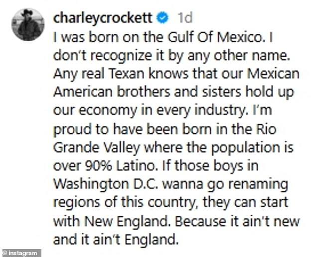 Charley Crockett Sparks Controversy Over Trump's Gulf of Mexico Renaming