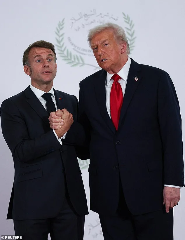 Trump and Macron's Gaza Summit Handshake: A Sign of Shifting Alliances or Hidden Tensions?