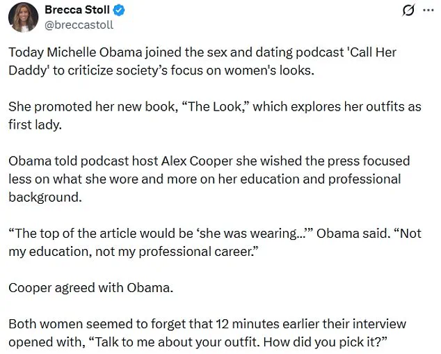 Breaking: Michelle Obama's Podcast Interview Sparks Online Backlash Over Appearance Comments