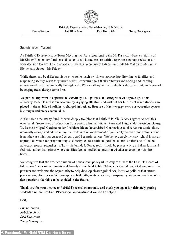 Linda McMahon's School Visit Canceled After Backlash: 'We Received Concerns from Parents and Community Members,' Says Principal Christine Booth