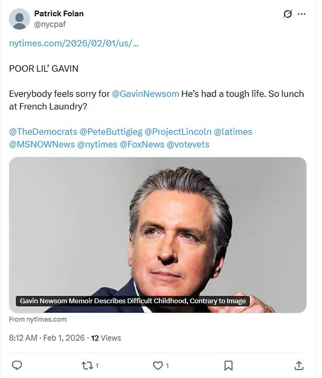 Memoir Reveals Hidden Privilege Behind Gavin Newsom's Childhood Struggles