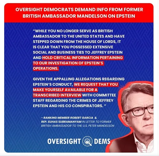 DOJ Files Expose Peter Mandelson's Secret Ties to Jeffrey Epstein and His Calls for Legal Overhaul