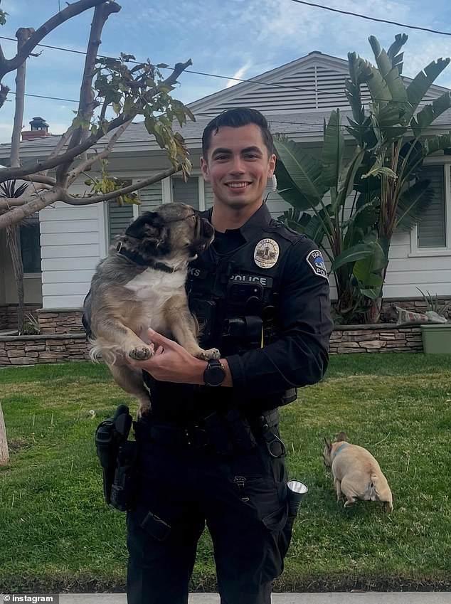 Burbank Police Department Officer Christian Parks' Viral French Bulldog Photo Sparks Global Social Media Frenzy