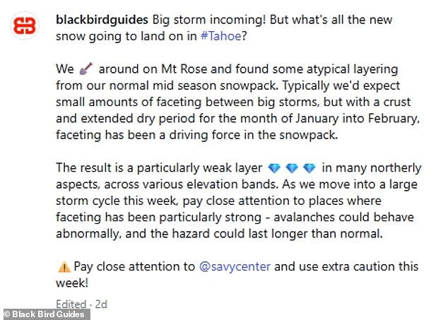 Tragic Irony as Blackbird Mountain Guides' Deleted Comment Promoted Avalanche Courses Amid Tahoe Disaster