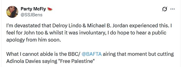 BBC Faces Backlash Over Racial Slur and Censored 'Free Palestine' at BAFTAs