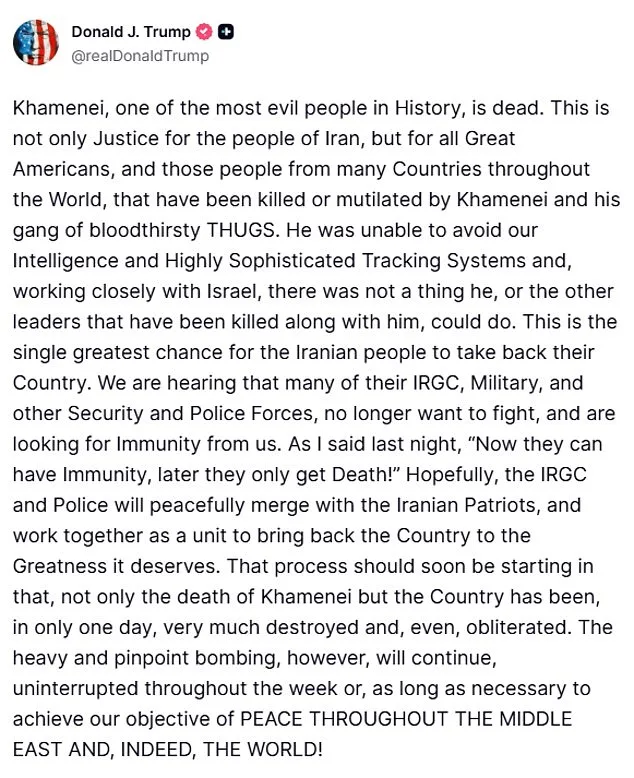 Trump Claims Unverified Report of Ayatollah Khamenei's Death, Escalating Iran Tensions