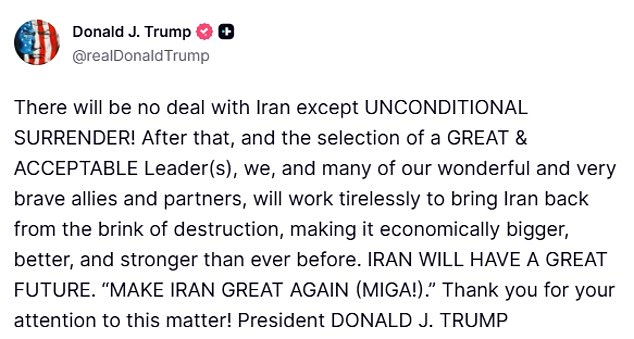 Trump's Re-Election and Escalating Middle East Tensions: 'Unconditional Surrender' Demanded from Iran Amid Military Build-Up