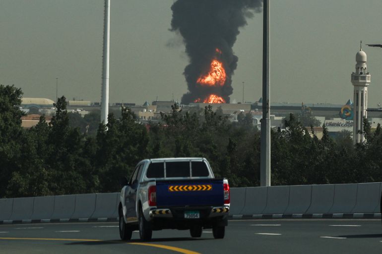 Drone Attack Causes Fire at Dubai Airport; UAE Suspends Flights Amid Regional Tensions