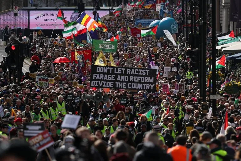 London March Against Far-Right Draws Hundreds of Thousands, Despite Disputed Numbers