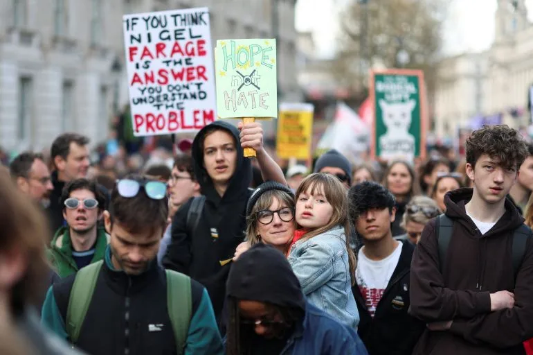 London March Against Far-Right Draws Hundreds of Thousands, Despite Disputed Numbers