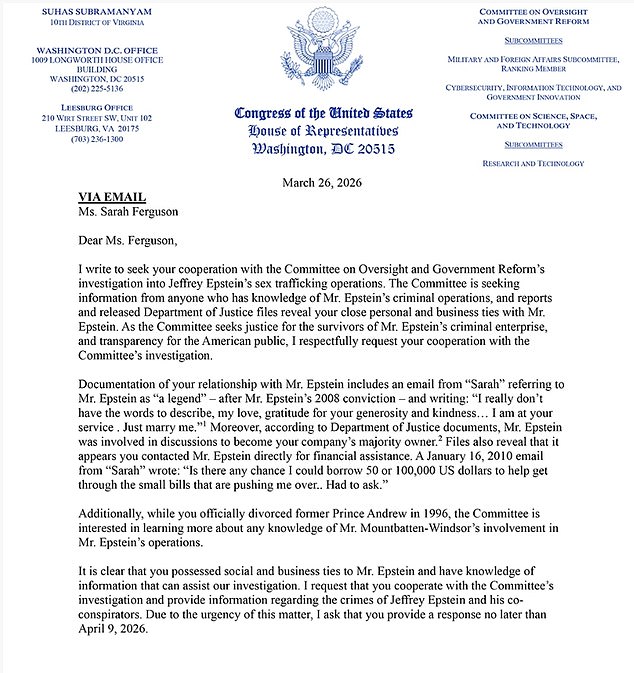 US Congressman Demands Testimony from Sarah Ferguson Over Alleged Epstein Ties and Email Controversy