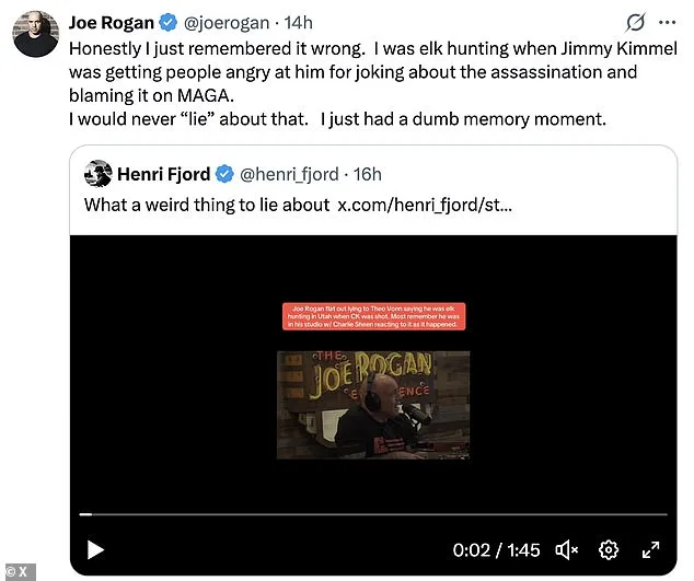 Joe Rogan's Contradictory Accounts of Charlie Kirk Shooting Spark Online Backlash