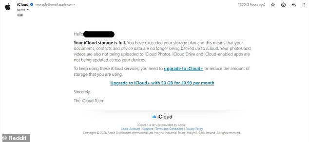 Authorities warn 1.8 billion iPhone users of fake iCloud storage scams