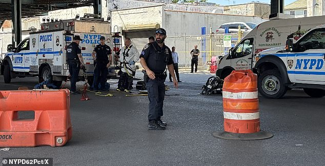Seven men emerge from Brooklyn sewer, police investigate chaotic scene.
