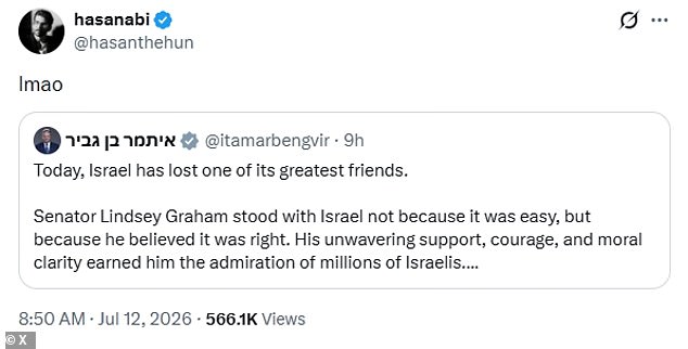 Far-left commentators celebrated Senator Lindsey Graham's death with mixed reactions.