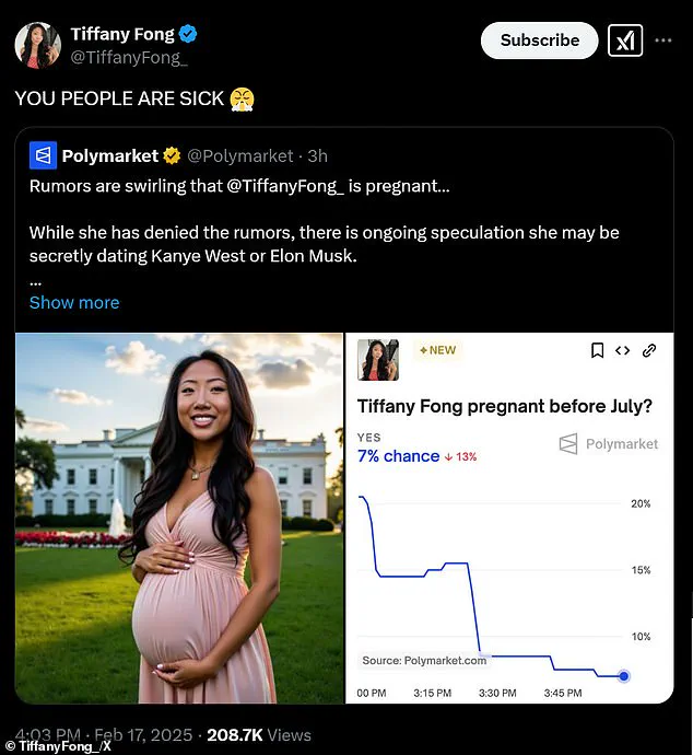 Influencer Tiffany Fong denies pregnancy rumors with Elon Musk's baby