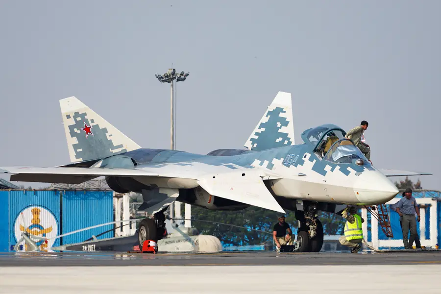 Russia's Su-57 fighter jet attracts attention at Aero India international aerospace exhibition