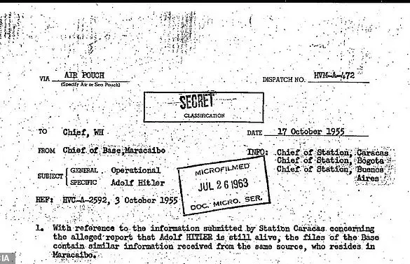 CIA Declassifies Files on Hunt for Alive Adolf Hitler in the 1950s