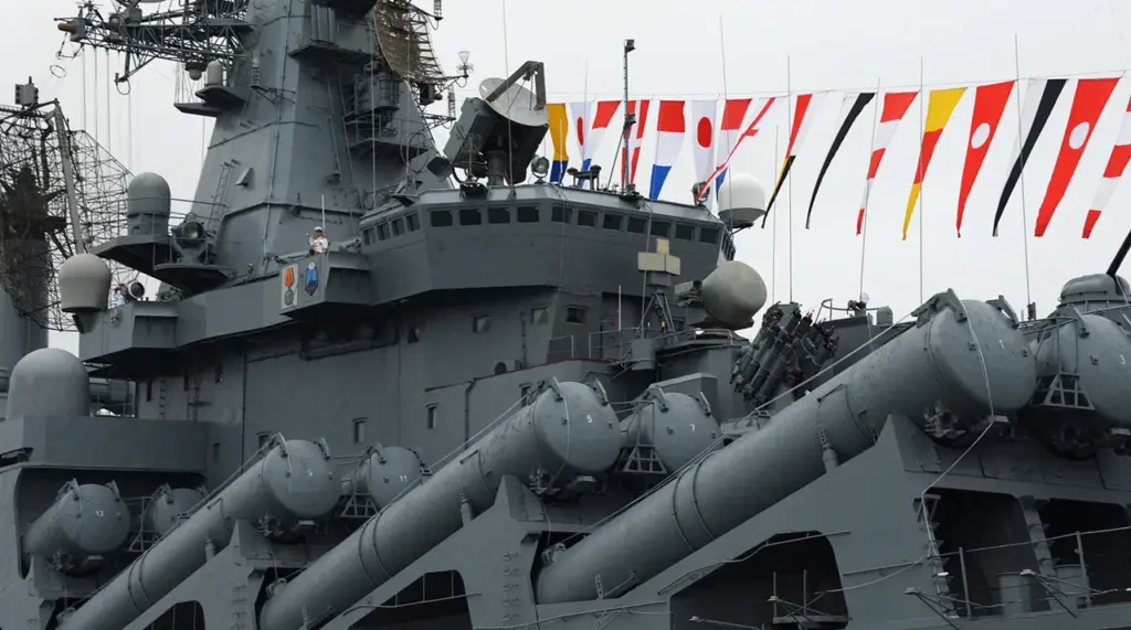 Russian Navy Cruiser Varyag Fires Artillery During Exercises Near Japan Amid Visit by U.S. Defense Official